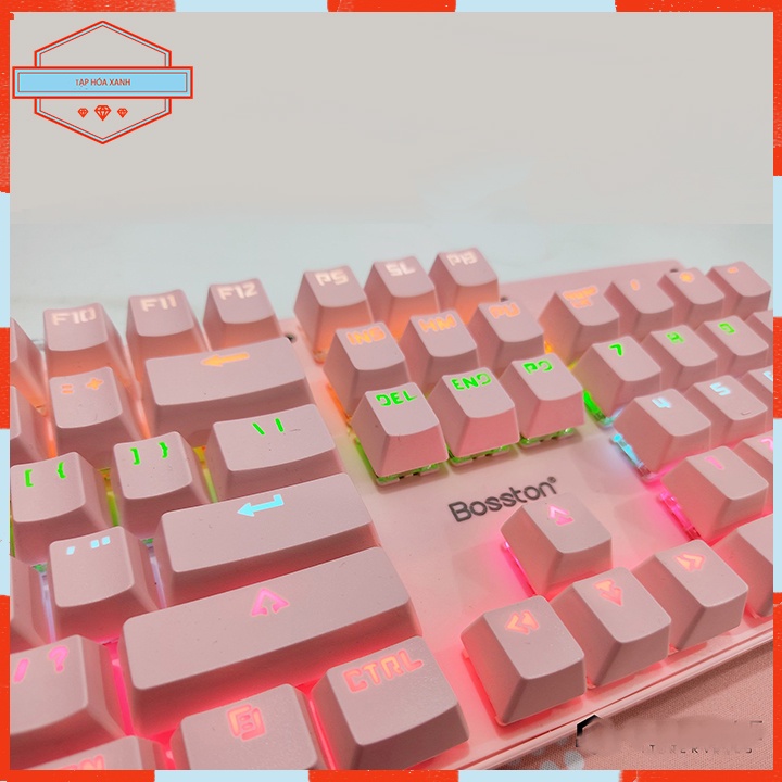 Combo Bàn Phím Chuột Máy Vi Tính Laptop Gaming Có Dây Pink EK9350 Chính Hãng Chuyên Game Có Led Màu Hồng