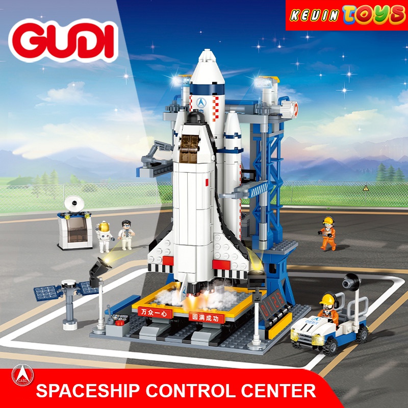Đồ Chơi Lắp Ráp Kiểu LEGO Tàu Vũ Trụ Con Thoi Và Trạm Điều Khiển Spaceship Control Center GUDI NO.11001 Với 574 Chi Tiết