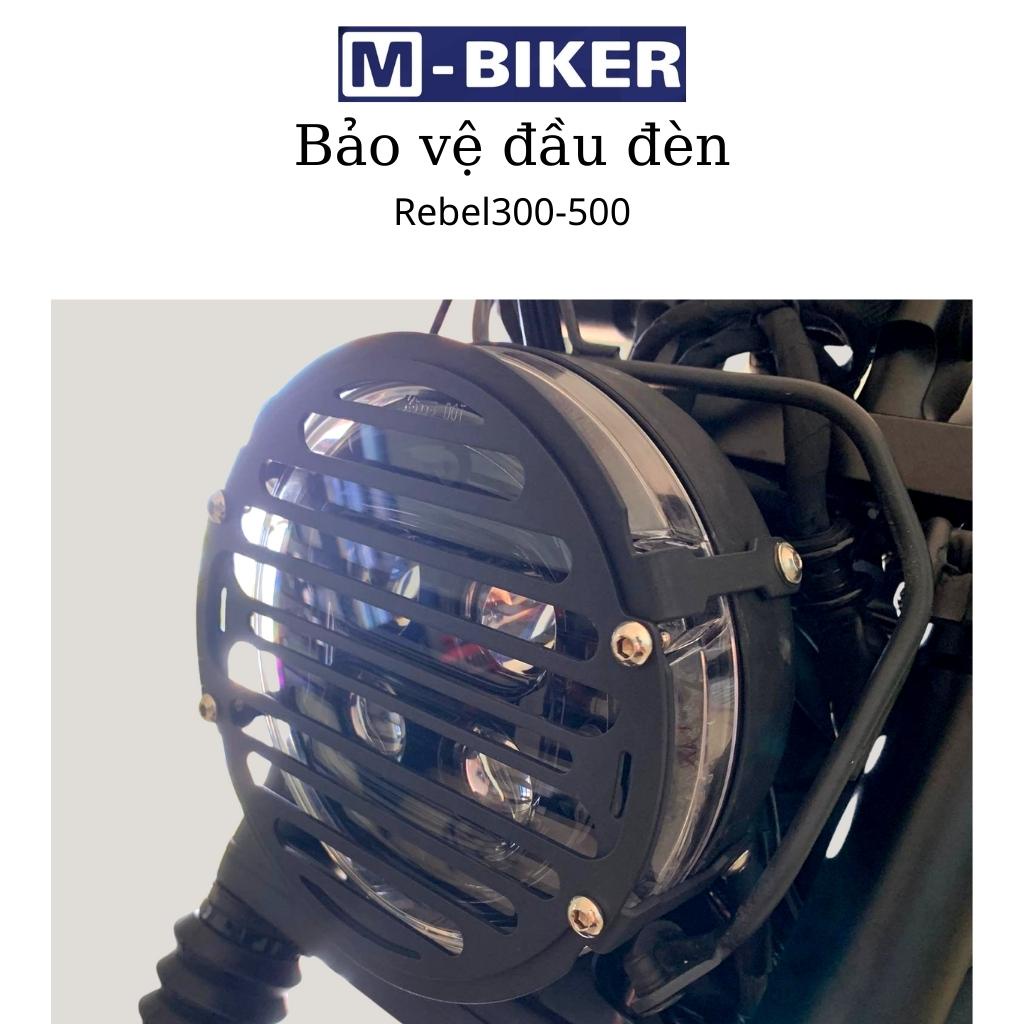 Bảo vệ đầu đèn cho honda Rebel 300-500, che đầu đèn honda rebel 300-500, sơn tĩnh điện màu đen.