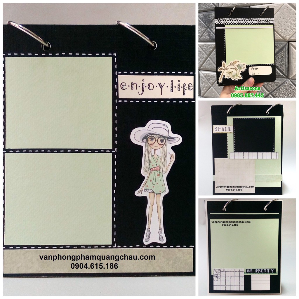 Album ảnh dán mini - Scrapbook handmade (Đọc kỹ mô tả từng sản phẩm)