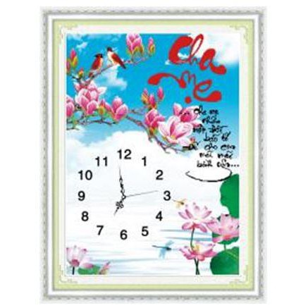 Tranh Thêu Chữ Thập 3D ĐỒNG HỒ Chạ Mẹ Nhận Một Đời Bão Tố, Để Cho Con Mãi Mãi Bình Yên 222866 (TRANH TỰ THÊU) KT: 54X72C