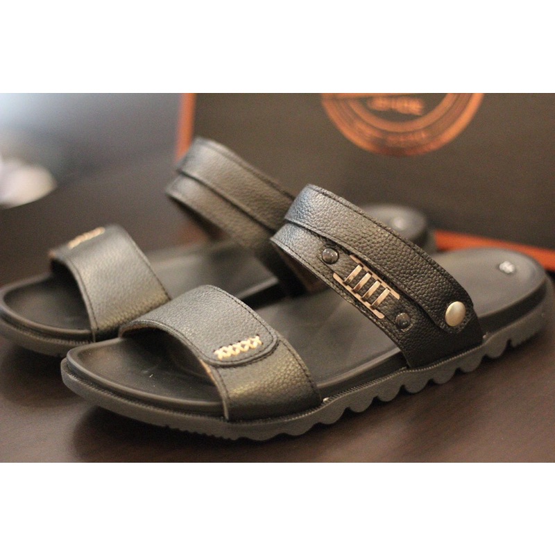 [Sandal] Sandal Bít Mũi Không Quai Đế Chống Trơn Trượt Đen Và Nâu