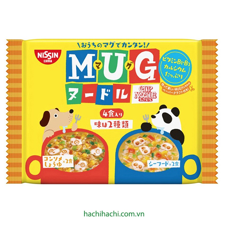Mì ăn liền Mug Nissin cho bé 2 vị (4 gói) - Hachi Hachi Japan Shop