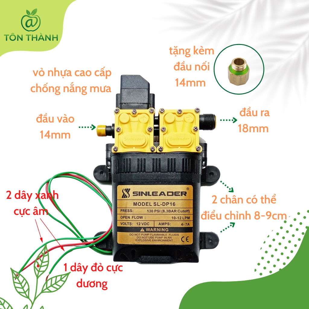 MÁY BƠM ĐÔI TĂNG ÁP TỰ ĐỘNG SINLEADER 12V CHÍNH HÃNG