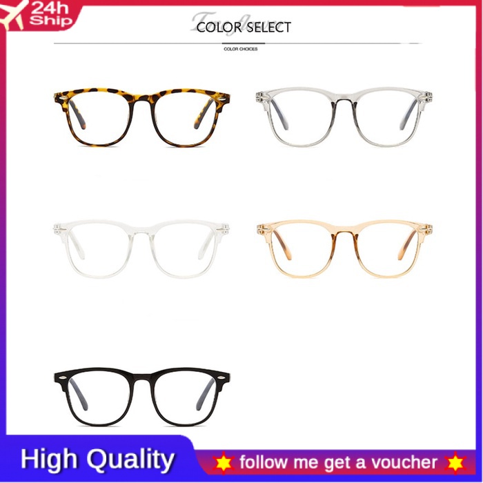 Mắt kính Gọng Vuông Trong Suốt Chống Cận Thị Góc Rộng 0 -1.0 -1.5 -2.0 To -6.0