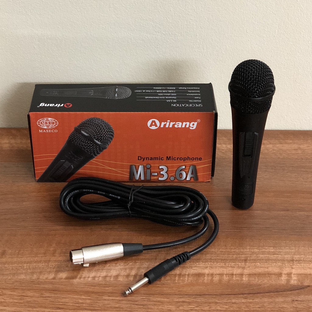 Micro karaoke Arirang Mi-3.6A - Lọc âm tốt, Chống hú - Có dây