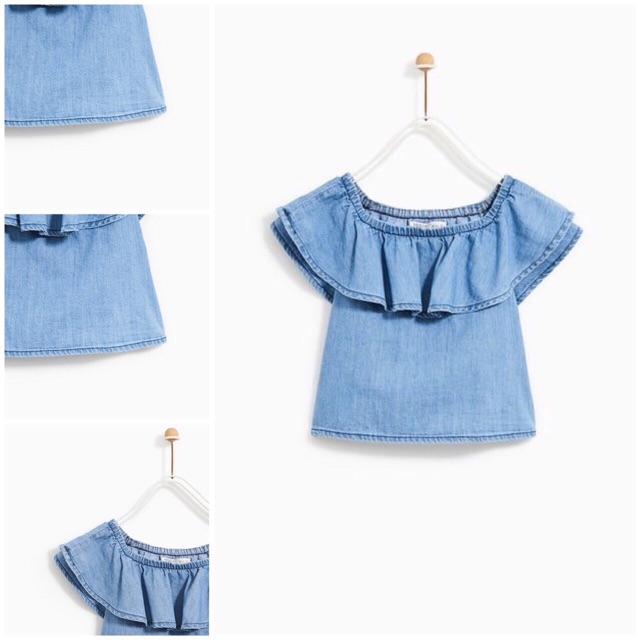 Áo demin jeans Zara bé gái