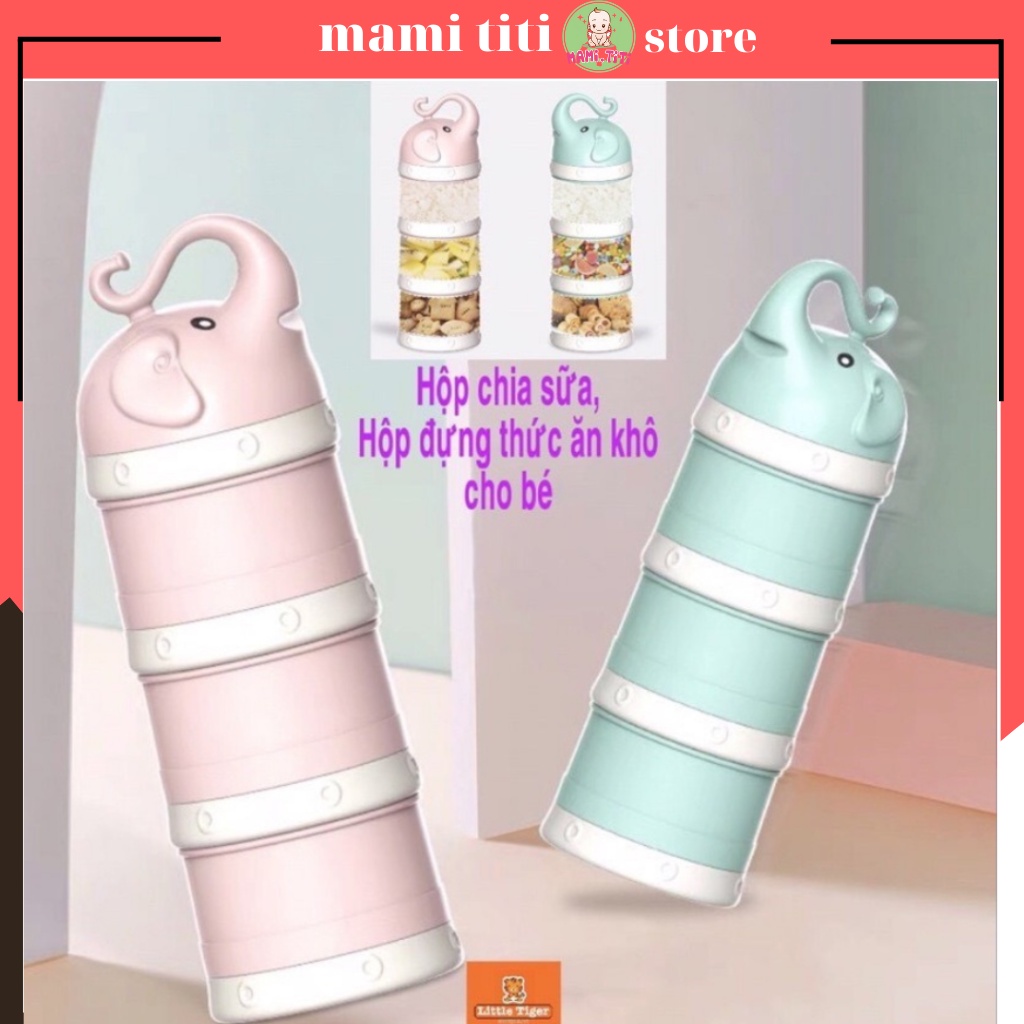 Hộp chia sữa, Hôp đựng thức ăn MISUTA chia sữa có 3 tầng hình chú voi