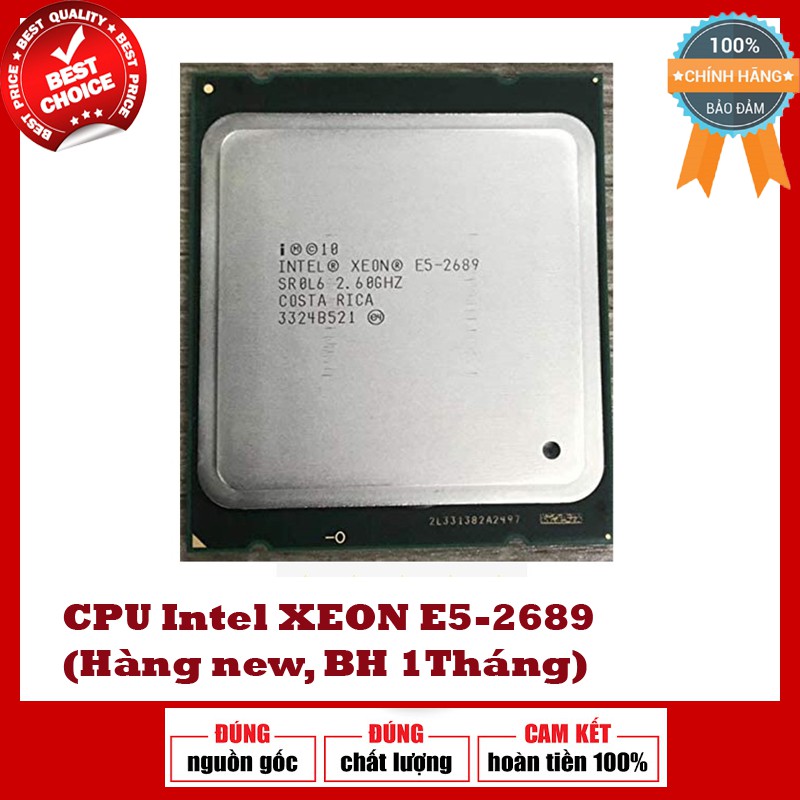 CPU Intel Xeon E5-2689 ( 2.60 GHz, 20M Cache, 8C/16T)