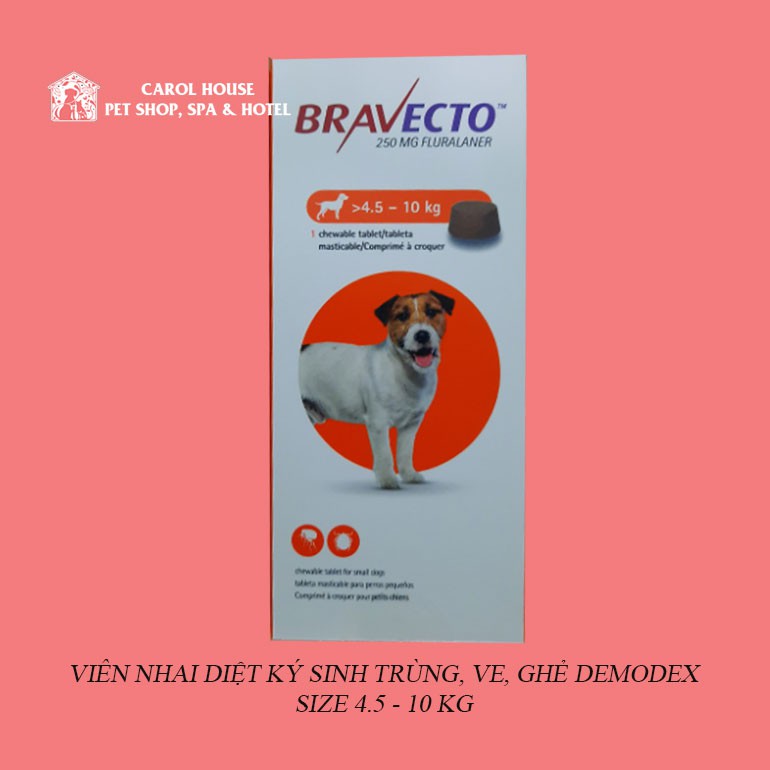 Viên nhai BRAVECTO ngăn ngừa viêm da và ghẻ DEMODEX hiệu quả chỉ một viên duy nhất