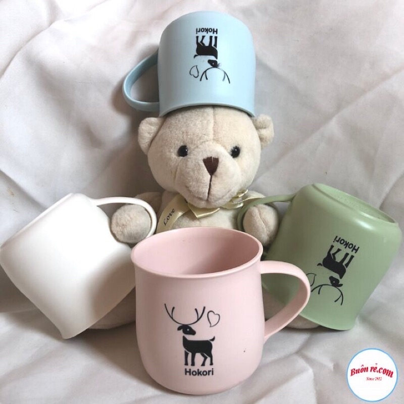 Cốc nhựa Hokori 350ml (6369) Việt Nhật chịu nhiệt tốt, cốc uống nước màu sắc xinh xắn có quai cầm