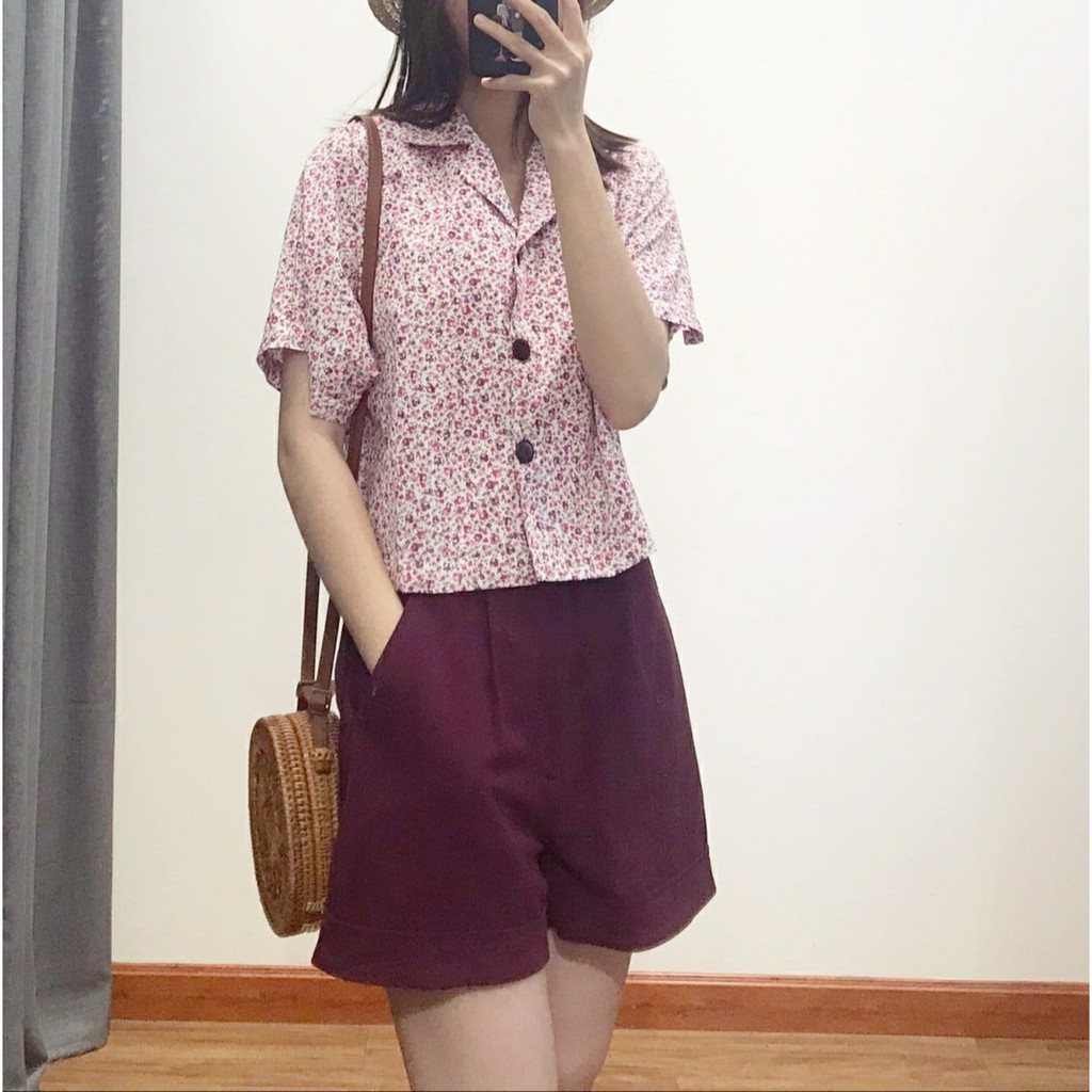 Áo croptop hoa nhí