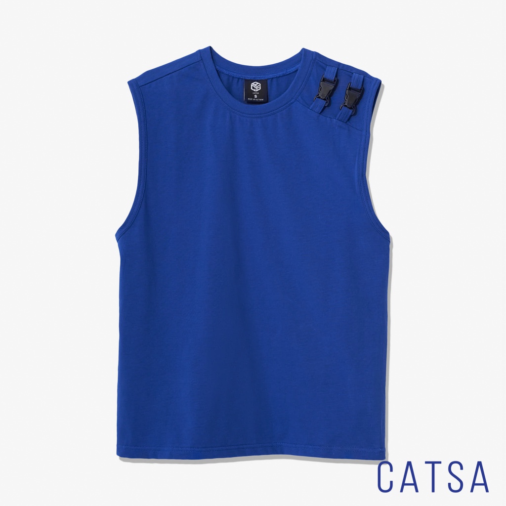 Áo thun ba lỗ tanktop nam form oversize, thun cotton thoải mái, trẻ trung CATSA ATT041