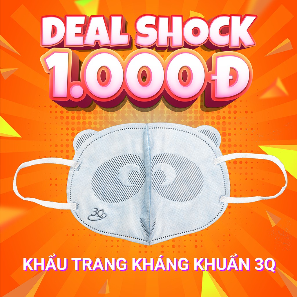 [CHÍNH HÃNG] DEAL SHOCK SỐ LƯỢNG CÓ HẠN KHẨU TRANG 3D SANQI 3Q KHẨU TRANG GẤU CHO BÉ ( MÀU XANH )