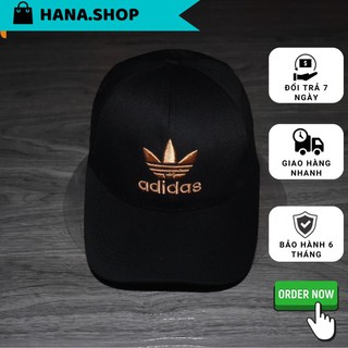 Mũ lưỡi trai cotton- Nón adidas thể thao thêu nổi 3d logo trẻ trung cá tính màu đen form unisex nam nữ RD-NONKET044