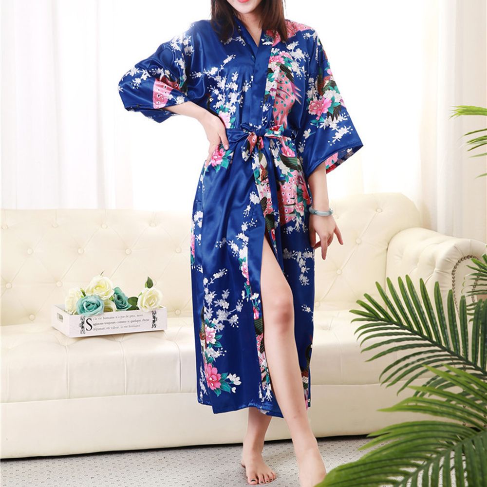 Áo choàng ngủ kimono bằng lụa satin nhiều màu
 | WebRaoVat - webraovat.net.vn