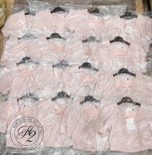 Áo dạ hồng tweed