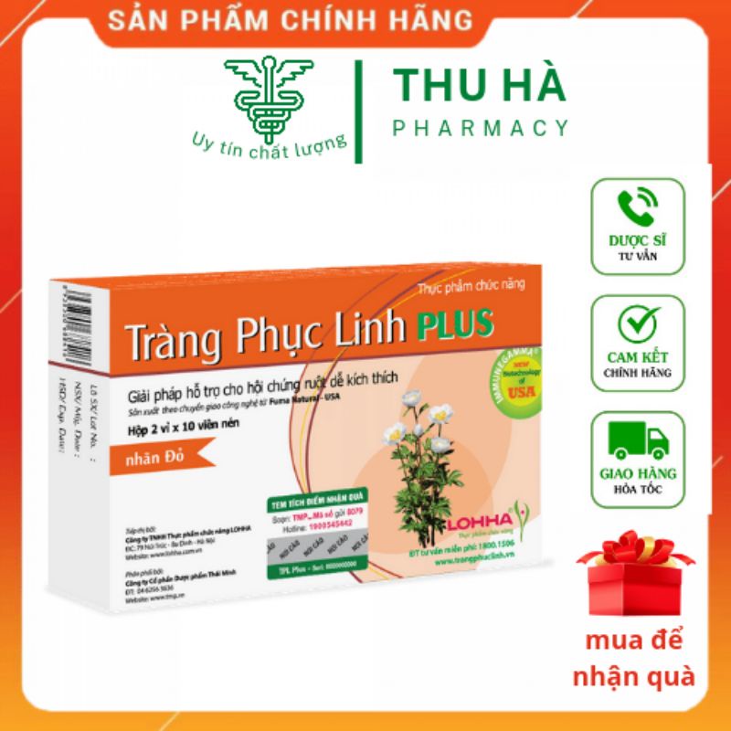 Tràng Phục Linh pluss hộp 20 viên - Tái tạo và phục hồi niêm mạc đại tràng cho người đại tràng kích thích