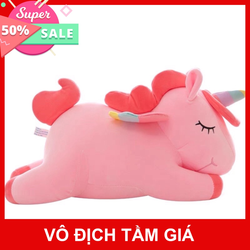 Gối ôm gấu bông kỳ lân size 60cm, 80cm hàng cao cấp