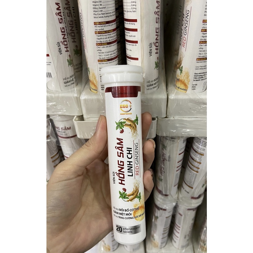 Viên sủi HỒNG SÂM LINH CHI - Hỗ trợ BỒI BỔ CƠ THỂ GIẢM  MỆT MỎI, hỗ trợ TĂNG CƯỜNG SỨC ĐỀ KHÁNG