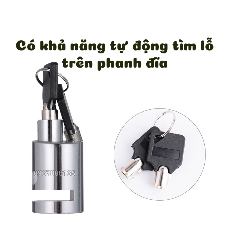 Khóa Phanh Đĩa Xe Máy, Xe Đạp – Khóa Chống Trộm Inox Cao Cấp Nguyên Khối M101