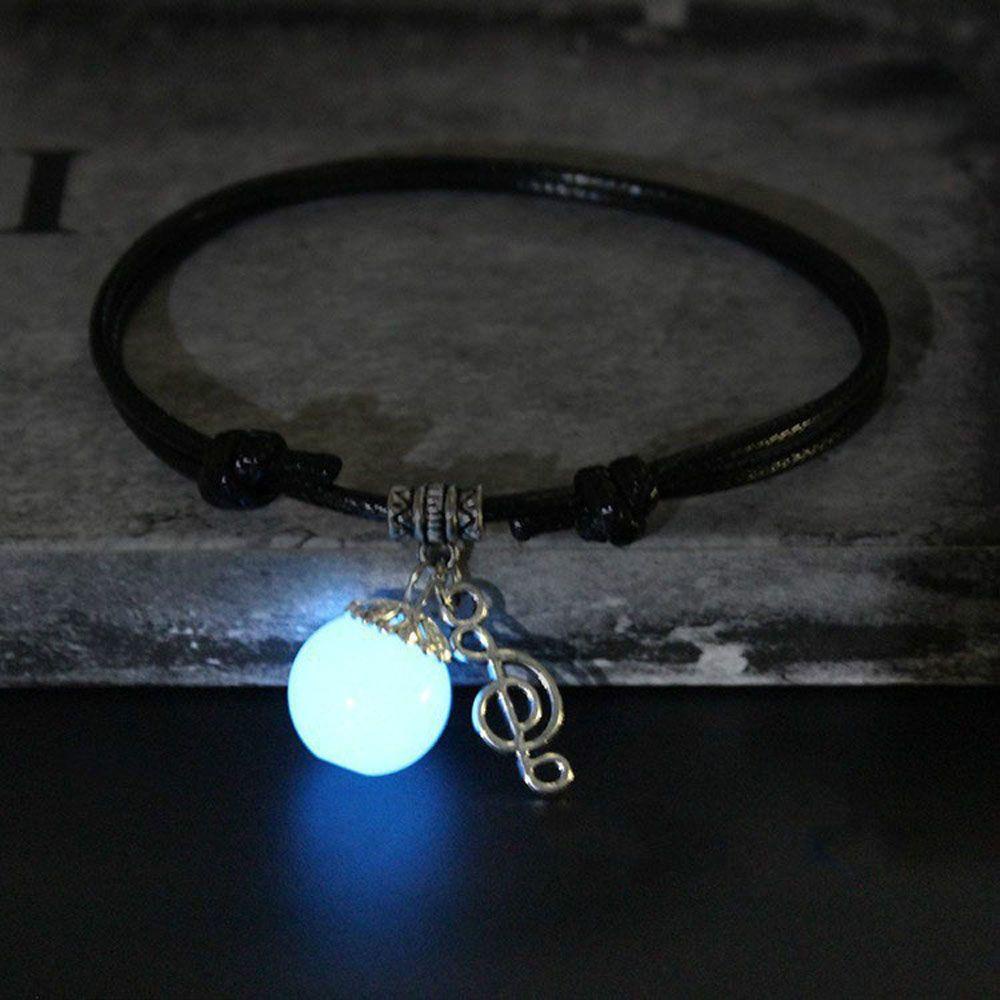 EXPEN Lắc Chân Dây Thừng Màu Đen Phát Sáng Trong Bóng Tối Phong Cách Retro