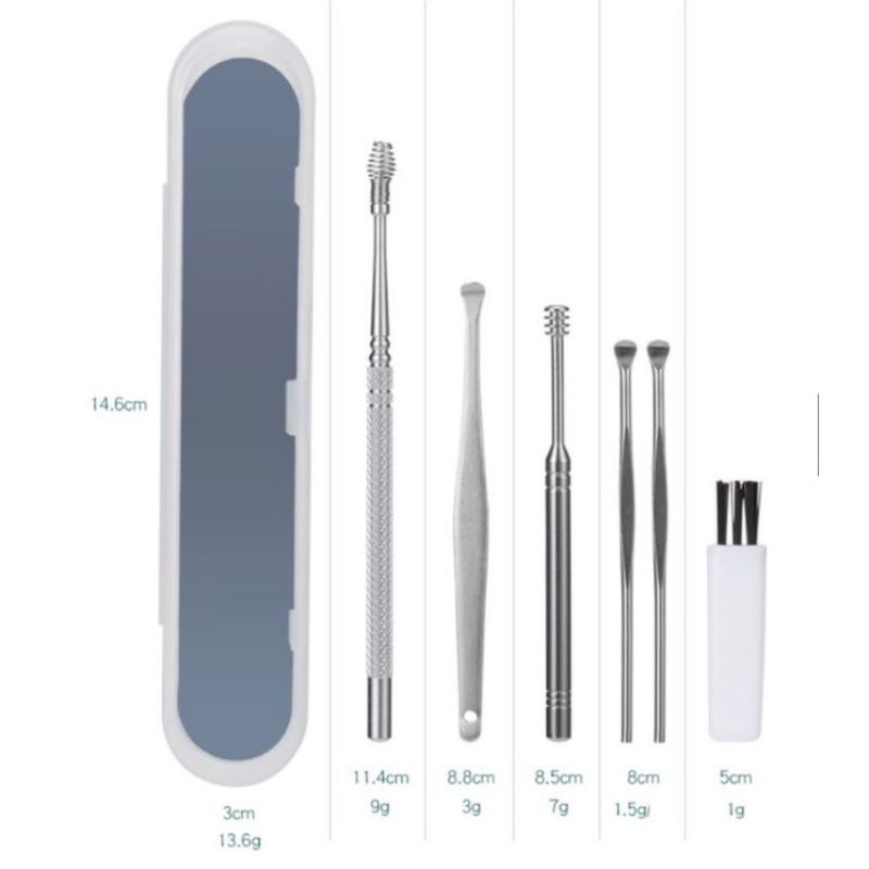 Bộ dụng cụ ngoáy tai (6 MÓN) nhỏ gọn kèm hộp, vệ sinh, làm sạch hiệu quả  SHOPDYÊNCUONG