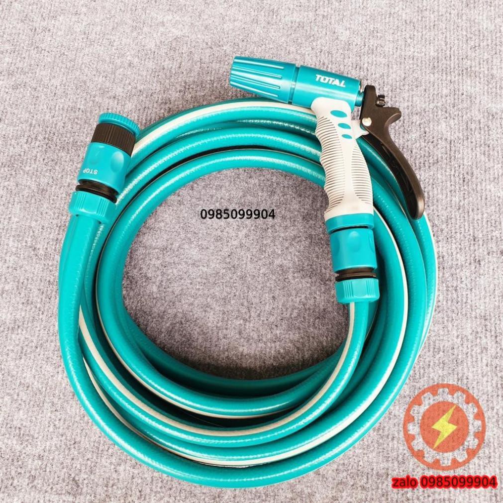 Bộ dây ống nước xịt cho vòi tưới cây rửa sân vườn kèm khớp nối nhanh TOTAL bán lẻ - 2 3 4 5 6 7 8 9 10 15 20 m mét