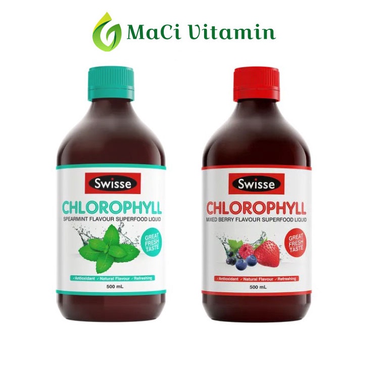 Nước diệp lục Swisse Chlorophyll Bổ sung vitamin, bổ sung chất xơ 500ml MaCi