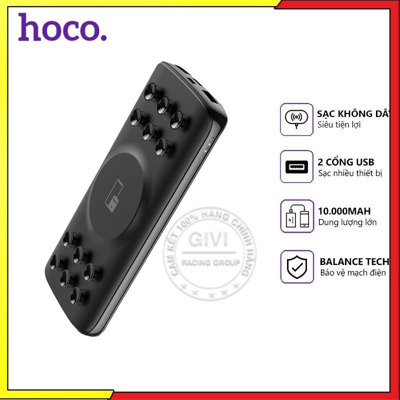 Pin dự phòng Hoco J56 2 cổng USB 3.0A, 10000mah, sạc không dây 10W, có đèn led, tương thích nhiều thiết bị