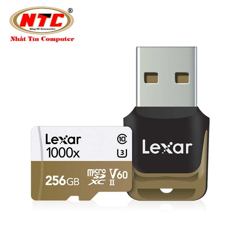 Thẻ nhớ microSDXC Lexar Professional 256GB 1000x UHS-II U3 V60 Read 150MB/s / Write 90MB/s (Đen) - Kèm reader 3.0