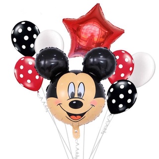 Bộ bong bóng trang trí sinh nhật hình chuột Mickey màu đỏ đen CCH14
