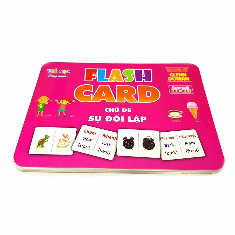 Flash card Theo phương pháp giáo dục sớm của Glenn Doman – Thẻ học thông minh (song ngữ Anh Việt) - Chủ đề: Sự đối lập T