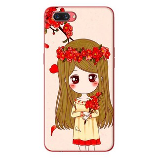 Ốp Lưng Oppo A3S - Anime Cô Gái Cầm Hoa Đào