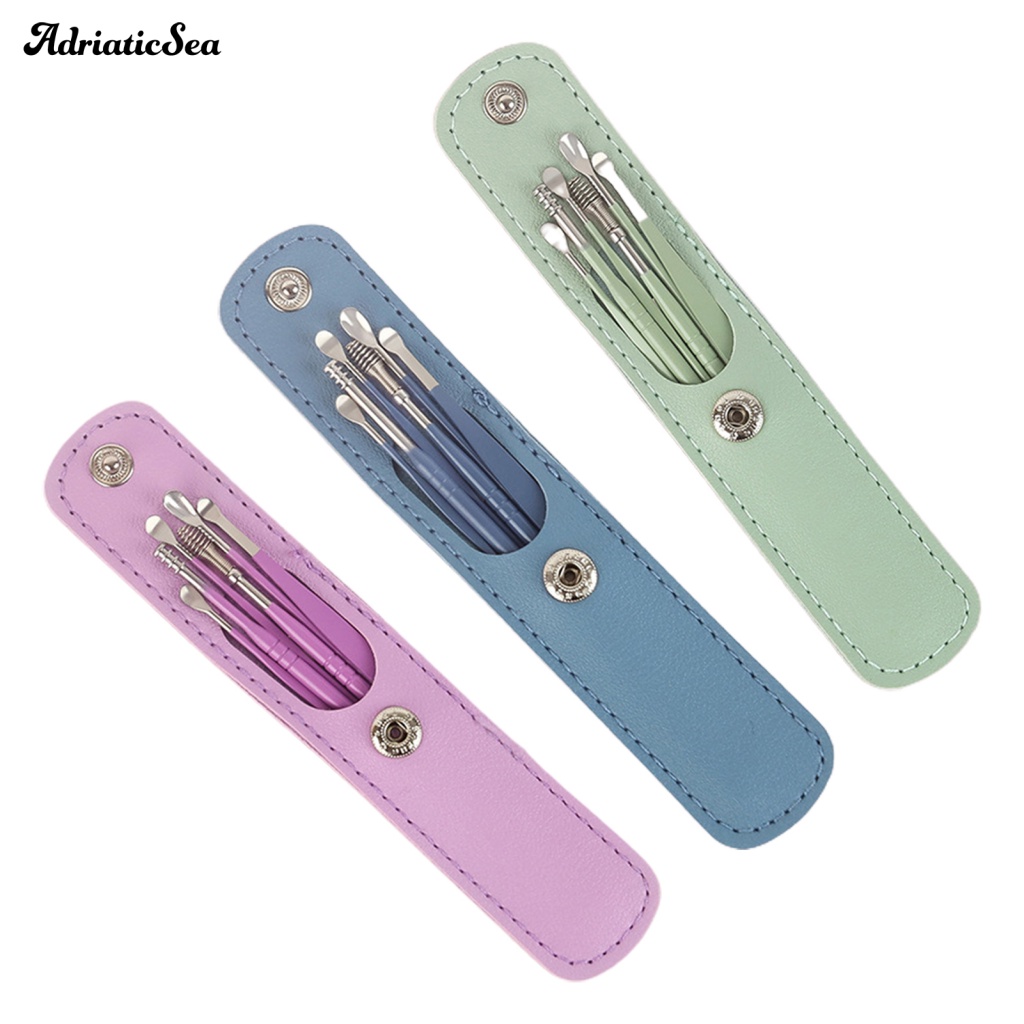 Adriaticsea 6Pcs/Set Ear Scoop Set Creative Spiral Spring Ear Wax Removers Cleaning Tool Smooth Edge