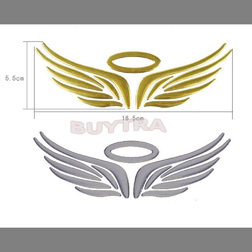 Miếng Dán Logo Hình Đôi Cánh Thiên Thần 3D Trang Trí Xe Hơi