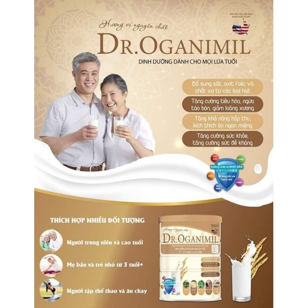 Sữa hạt DR.OGANIMIL 800g từ các loại hạt dinh dưỡng cao