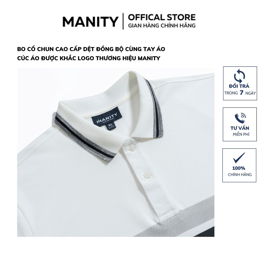 Áo polo nam cổ bẻ slogan MANITY vải cá sấu Cotton xuất khẩu,chuẩn form, sang trọng - PLM0005