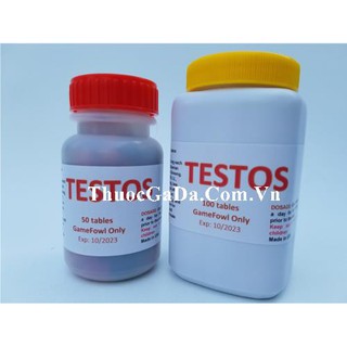 TESTOS Thuốc Nuôi Gà Đá Giúp Sung Mãn Máu Lửa Tăng Cường Xây Dựng Cơ Bắp Hộp 50 Viên