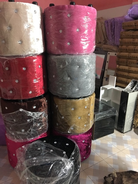 Ghế đôn tròn đính đá cao cấp