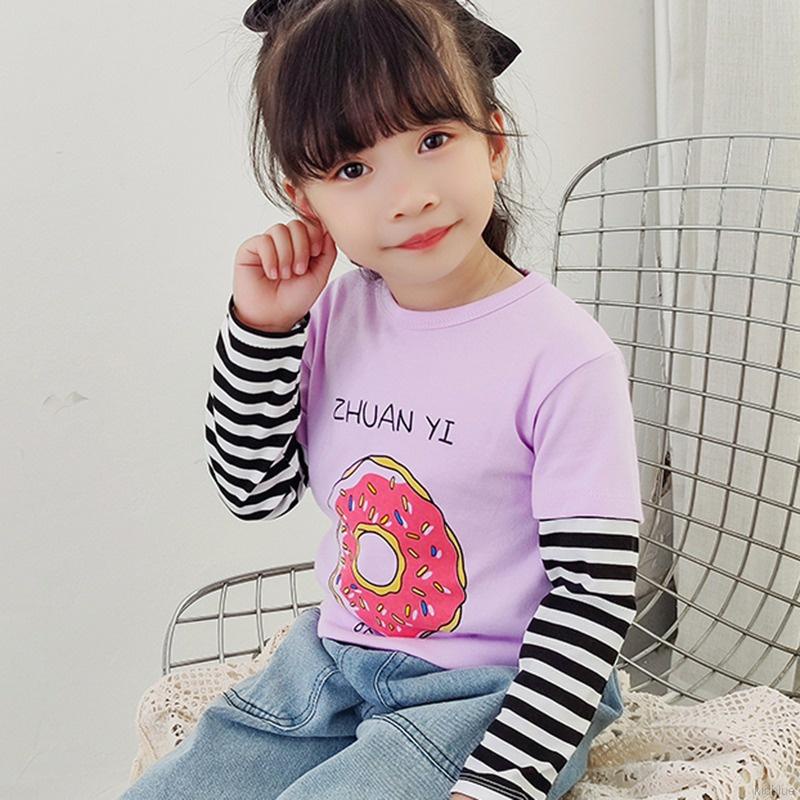 Áo Thun Tay Dài Cổ Tròn In Họa Tiết Hoạt Hình Thời Trang Mùa Thu Cho Bé