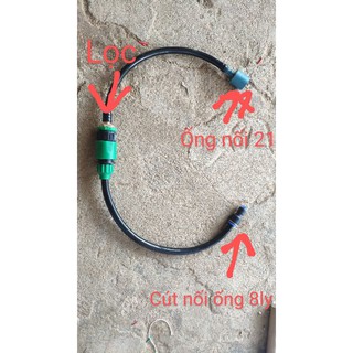 Cút chuyển đổi từ ống cấp nước gia đình 27 21ly qua lọc về ống 12 10 8ly để phun sương,  tưới cây,  nhỏ giọt