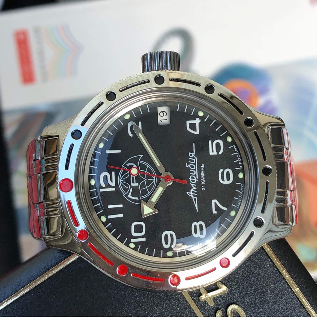 Đồng hồ nam Vostok máy cơ tự động Automatic, size mặt 40, chống nước tốt 20 ATM. Đồng hồ Nga Vostok Amphibia 420867