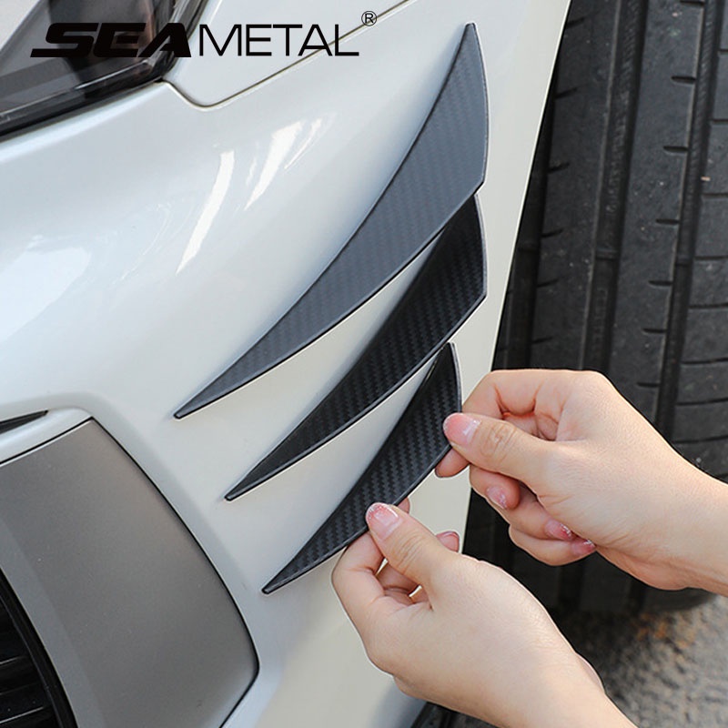 SEAMETAL Bộ 6 Miếng Dán Chống Trầy Bằng Sợi Carbon Cho Xe Hơi