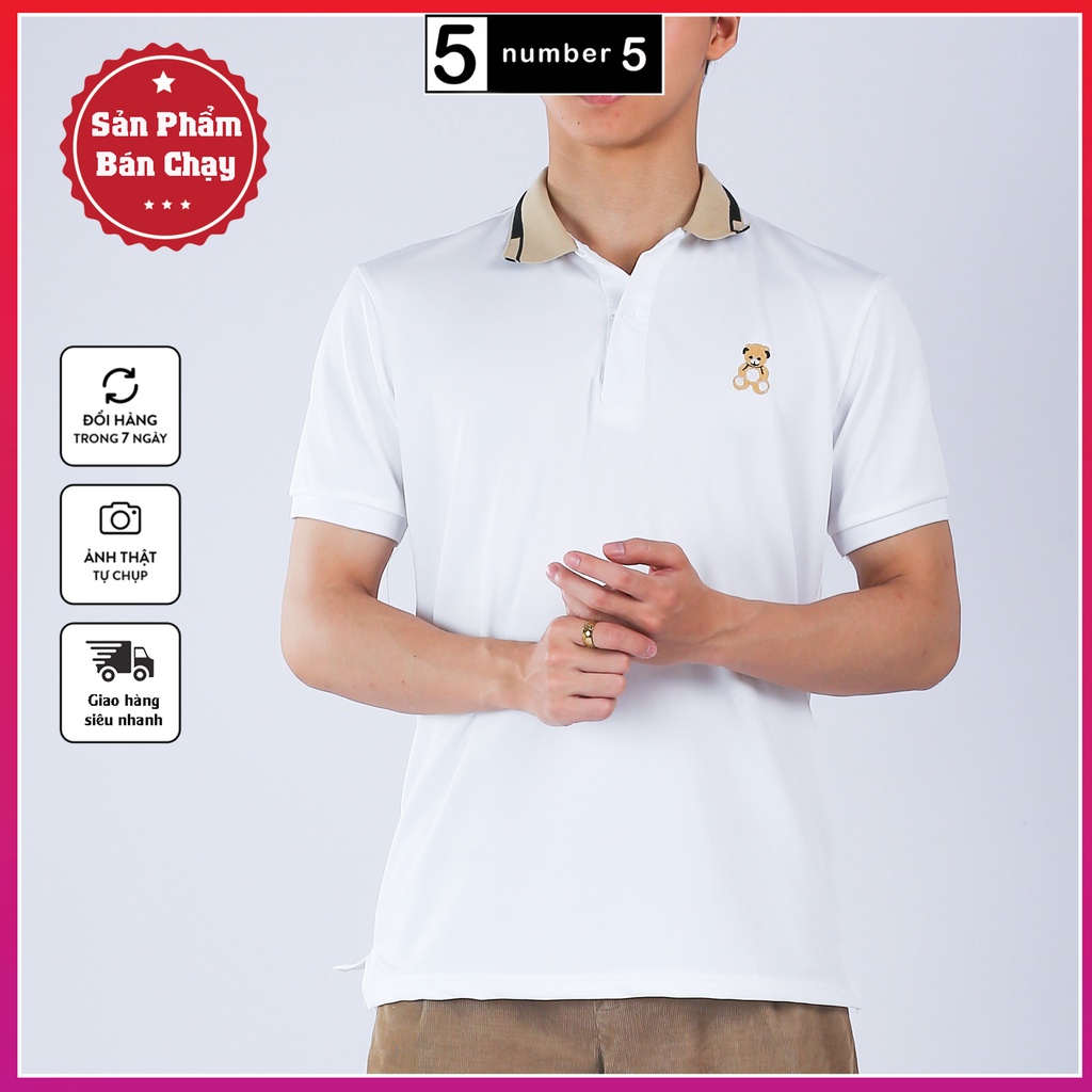 Áo Polo Nam Ngắn Tay Thêu Gấu Chất Liệu Cotton Mát Mịn [APG]