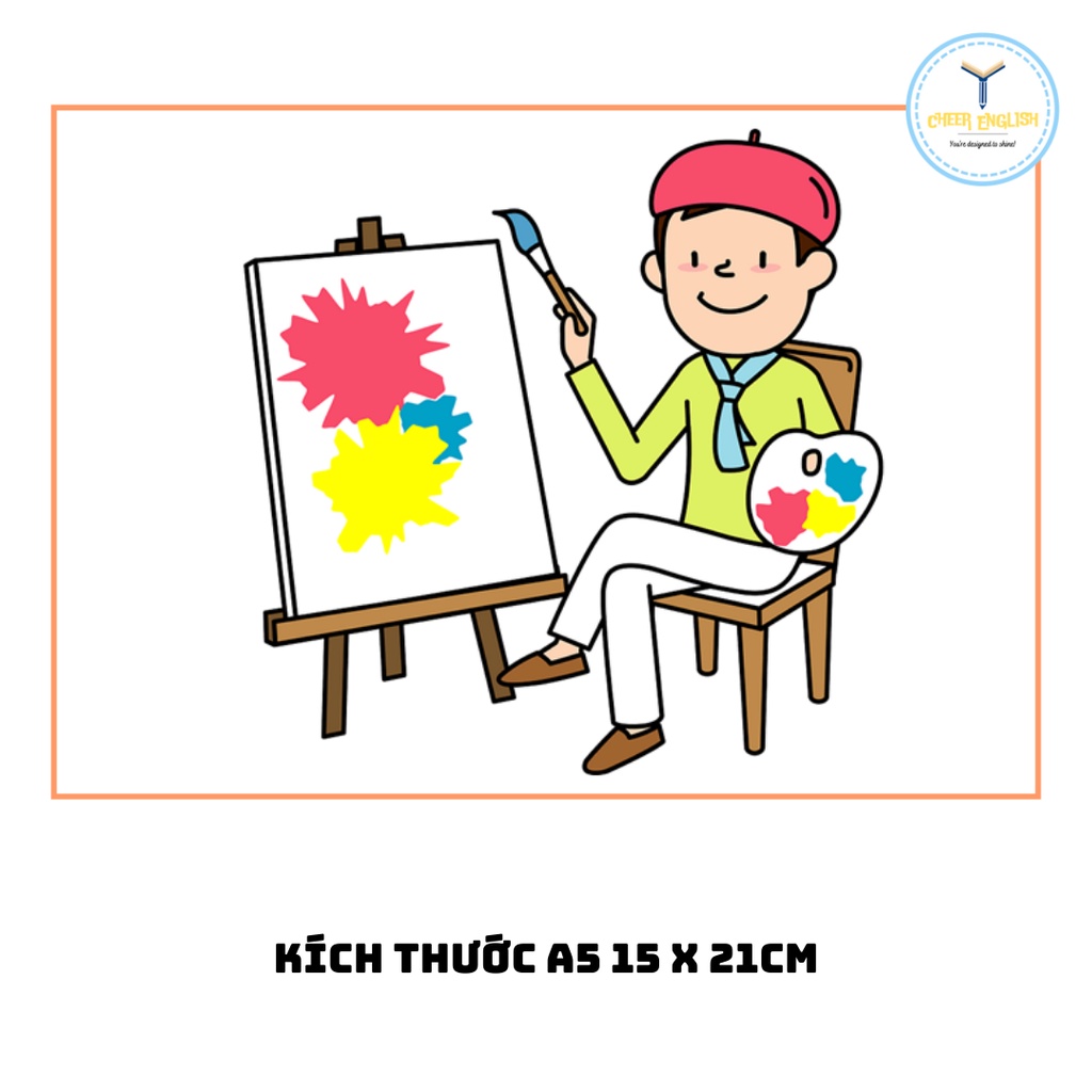 Flashcard chủ đề nghề nghiệp thẻ học Tiếng Anh ép plastic