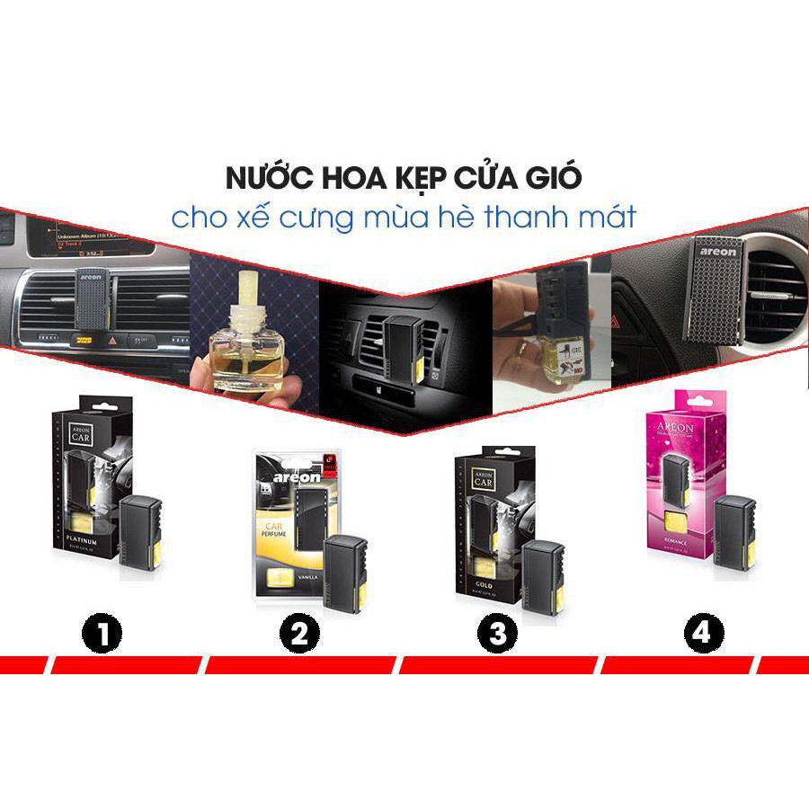 Nước Hoa Kẹp Cửa Gió Điều Hòa Ô Tô Cao Cấp AREON CAR LUX