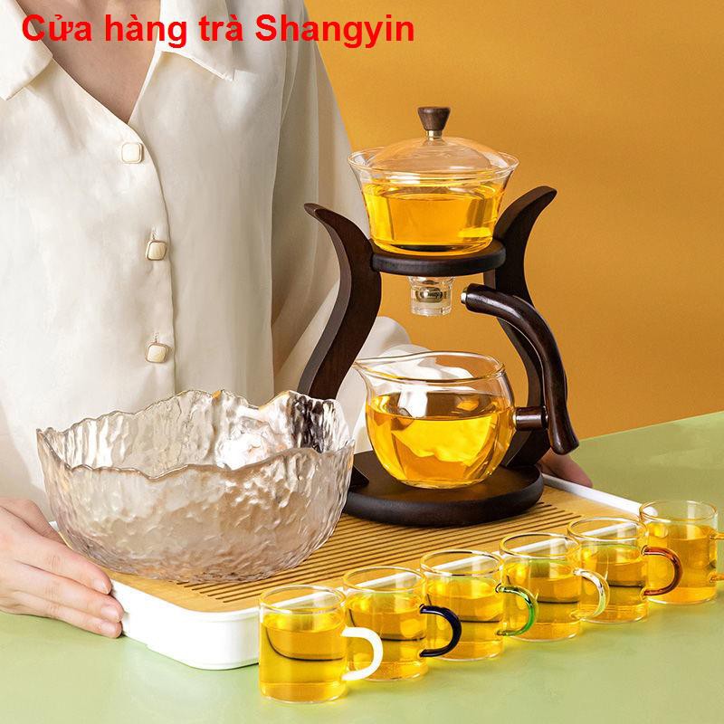 Bộ ấm trà bán tự động thủy tinh Lazy Home Dùng từ để pha tách Kung Fu bằng máy