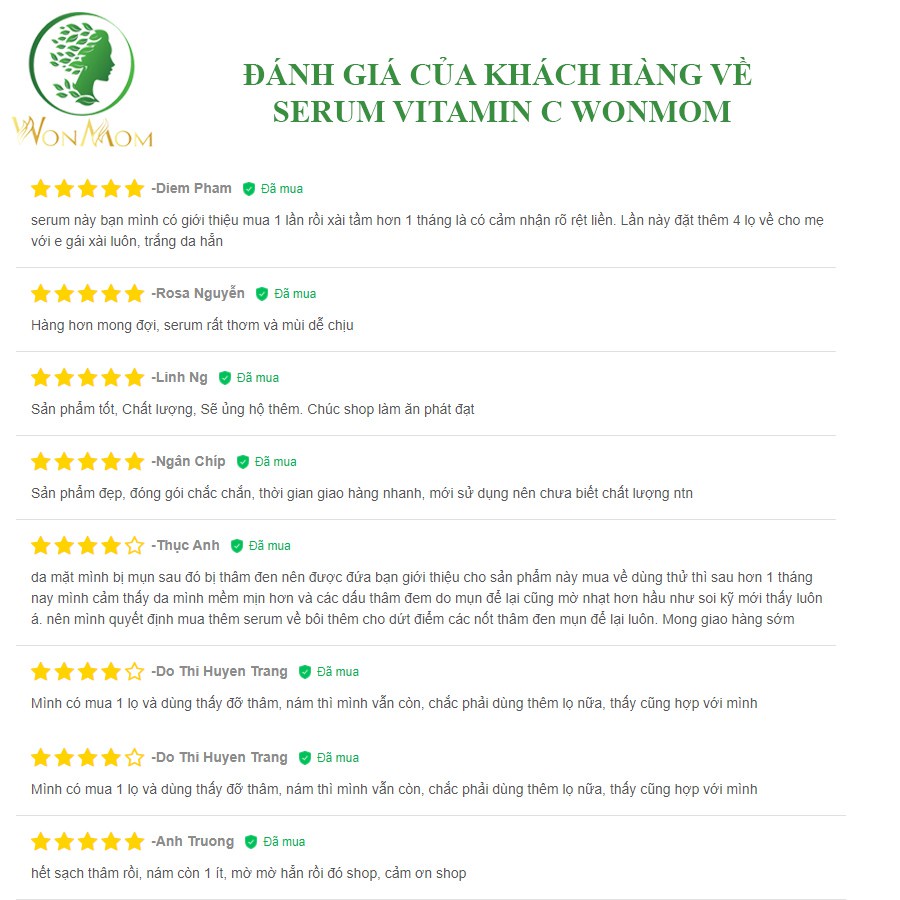 Bộ làm sạch và dưỡng trắng, đánh bay sạm nám da mặt Wonmom (1 sữa rửa mặt + 1 serum vitamin C)