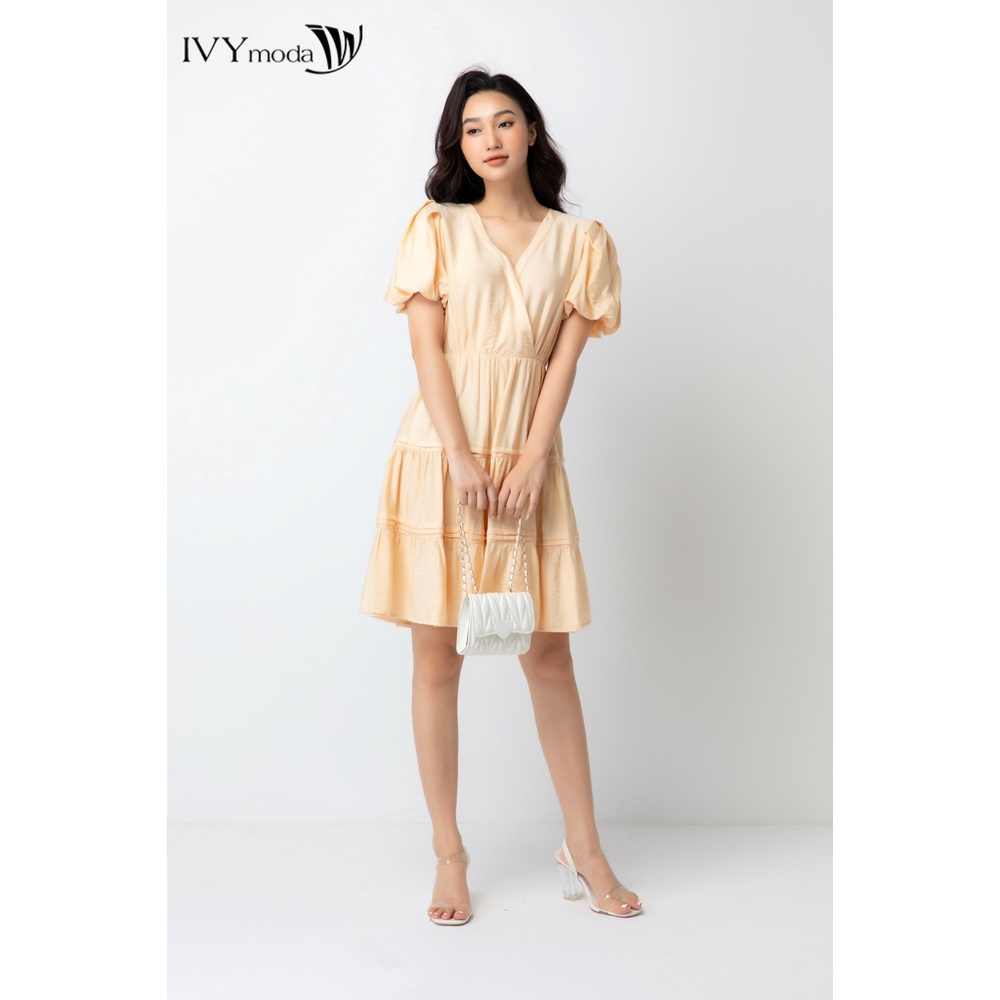 Đầm xòe tay bồng IVY moda MS 47B8676